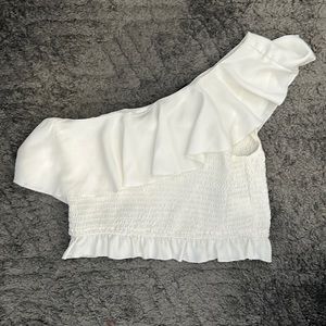 one shoulder cropped tank